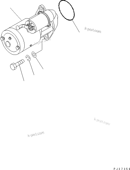 Komatsu parts book diagram for 4D94-2E S/N 10007-UP: STARTING MOTOR AND MOUNTING (3.5KW)