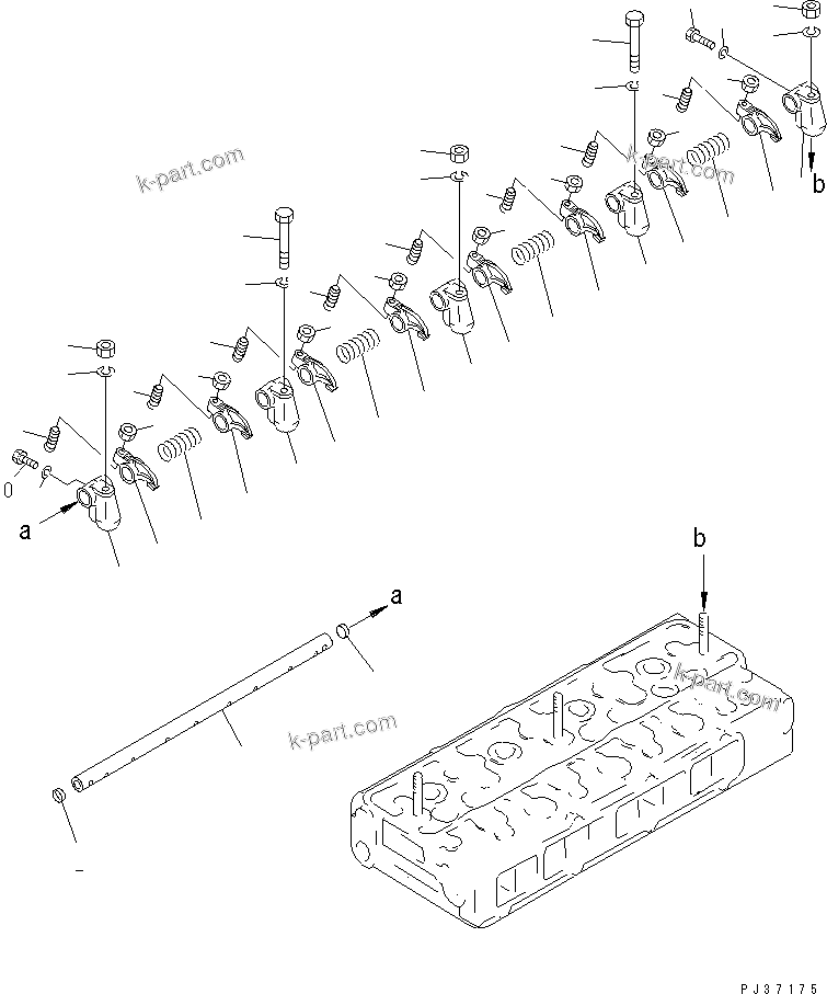 Komatsu parts book diagram for 4D94-2G S/N 10003-UP: ROCKER ARM