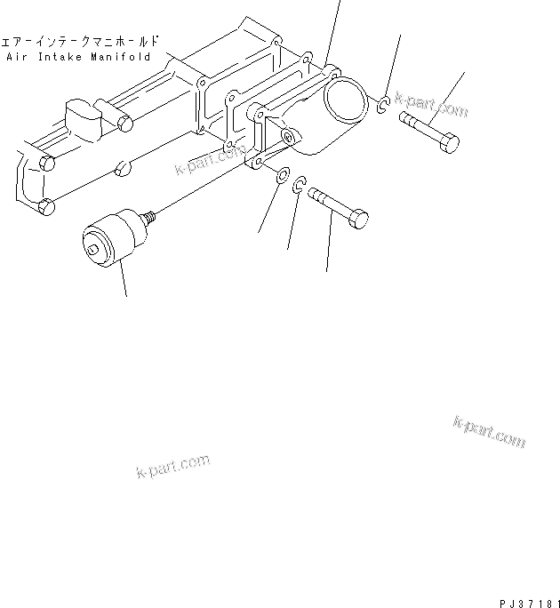 Komatsu parts book diagram for 4D94-2G S/N 10003-UP: AIR CLEANER CONNECTOR