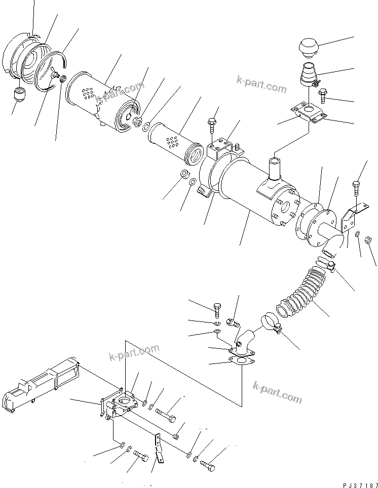 Komatsu parts book diagram for 4D94-2G S/N 10003-UP: AIR CLEANER (DOWBLE ELEMENT) (TROPICAL SANDY AND DUSTY SPEC.)    (EXCEPT JAPAN)(#10003-33866)