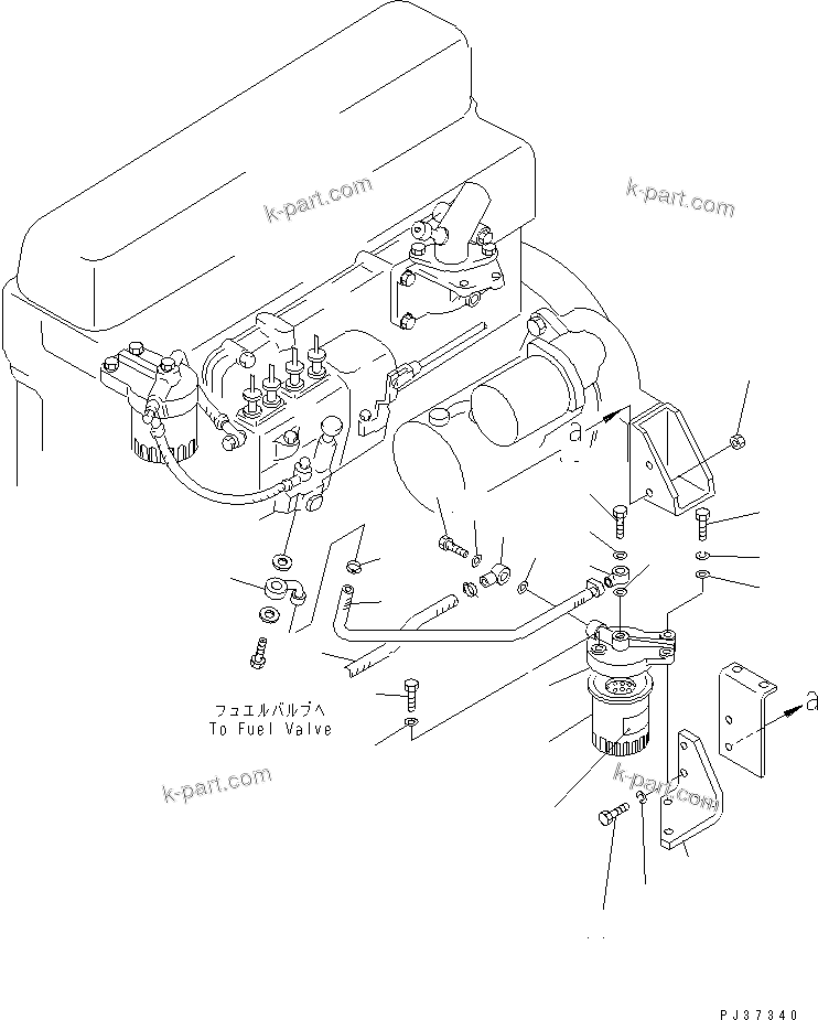 Komatsu parts book diagram for 4D94-2G S/N 10003-UP: ADDITIONAL FUEL FILTER AND MOUNTING (TROPICAL SANDY AND DUSTY    SPEC.) (EXCEPT JAPAN)