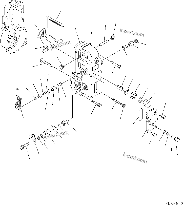 Komatsu parts book diagram for 4D94-2G S/N 10003-UP: FUEL INJECTION PUMP (GOVERNOR) (2/2)(#28177-)
