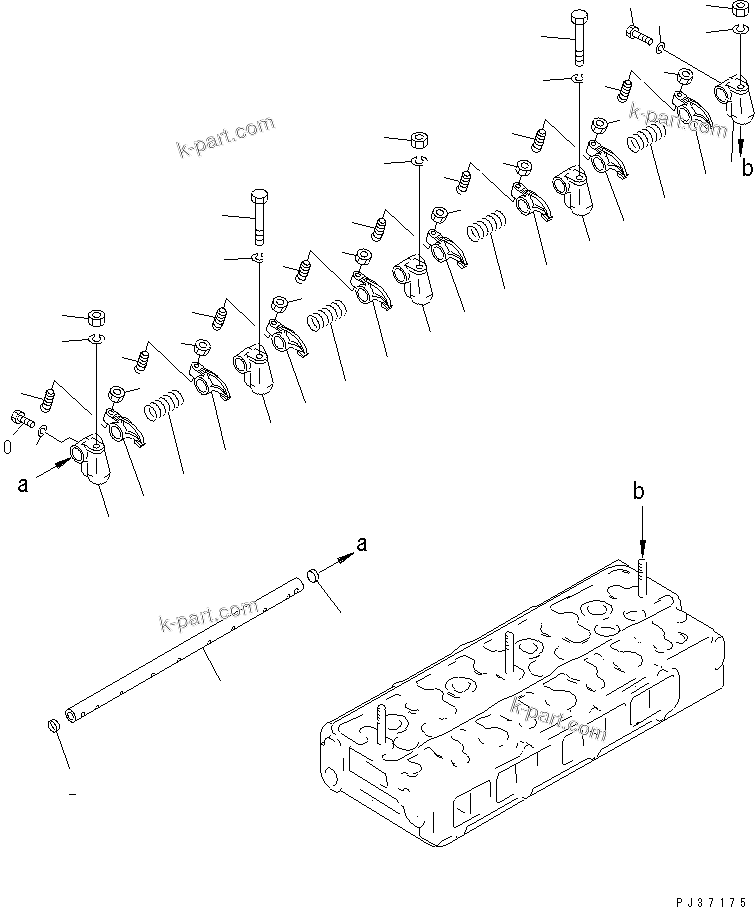 Komatsu parts book diagram for 4D94-2T S/N 33593-UP: ROCKER ARM