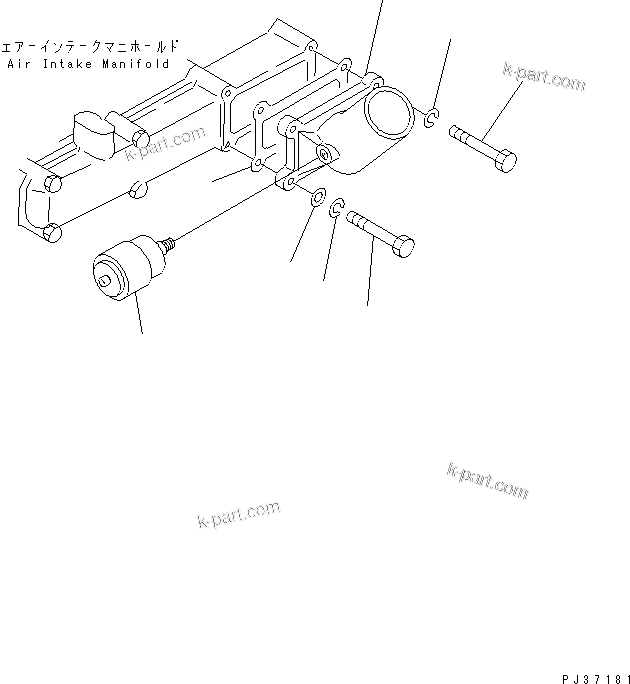 Komatsu parts book diagram for 4D94-2T S/N 33593-UP: AIR CLEANER CONNECTOR