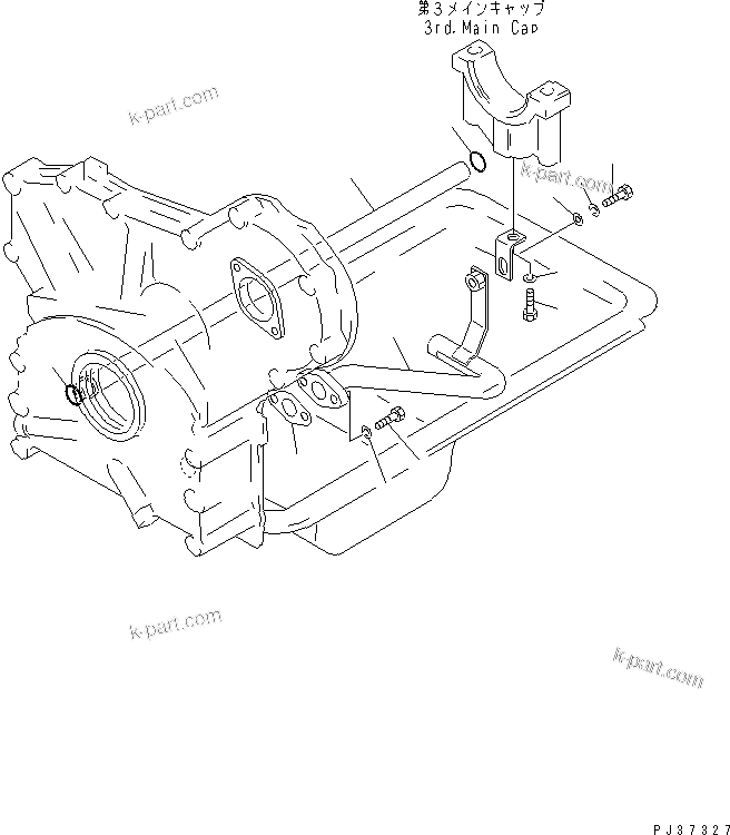 Komatsu parts book diagram for 4D94-2T S/N 33593-UP: LUBRICATING OIL STRAINER