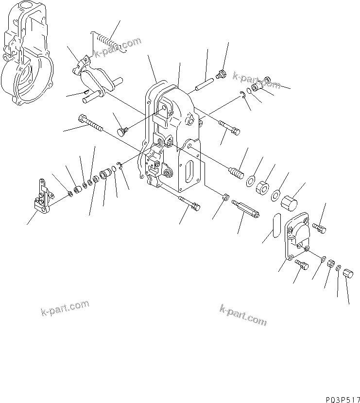 Komatsu parts book diagram for 4D94-2T S/N 33593-UP: FUEL INJECTION PUMP(GOVERNOR)(2/2)