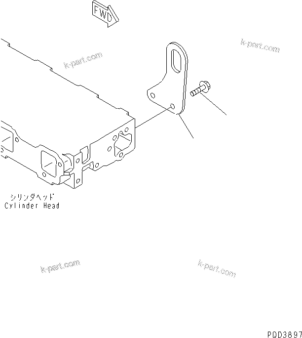 Komatsu parts book diagram for 4D94E-1A S/N 00101-UP: FRONT HANGER(#00238-)