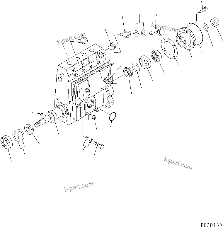 Komatsu parts book diagram for 4D94E-1A S/N 00101-UP: FUEL INJECTION PUMP (PUMP) (1/2) (INNER PARTS)