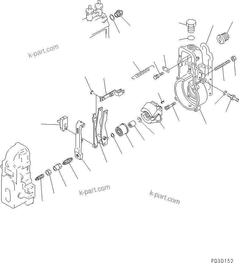Komatsu parts book diagram for 4D94E-1A S/N 00101-UP: FUEL INJECTION PUMP (GOVERNOR) (1/2) (INNER PARTS)