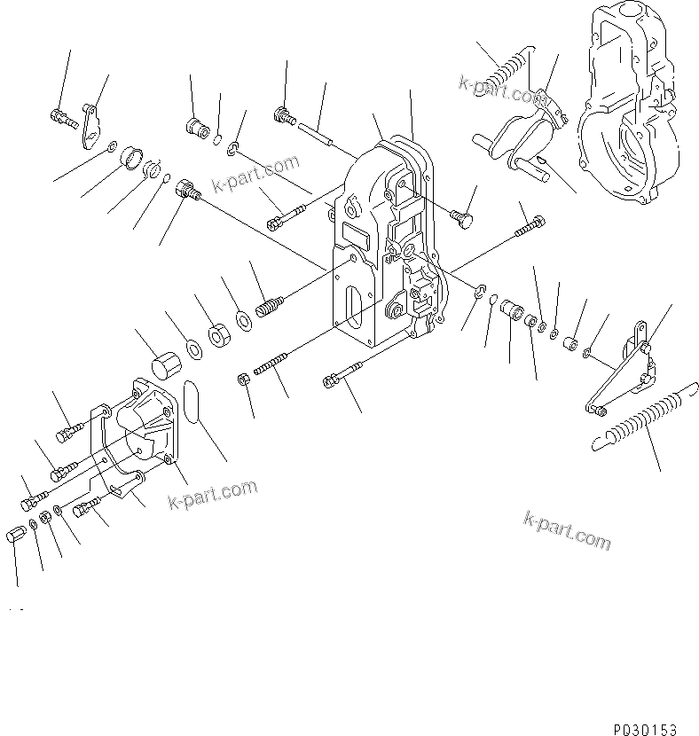 Komatsu parts book diagram for 4D94E-1A S/N 00101-UP: FUEL INJECTION PUMP (GOVERNOR) (2/2) (INNER PARTS)