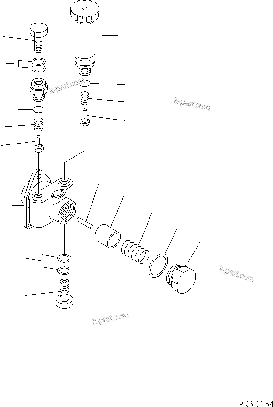 Komatsu parts book diagram for 4D94E-1A S/N 00101-UP: FUEL INJECTION PUMP (FEED PUMP) (INNER PARTS)