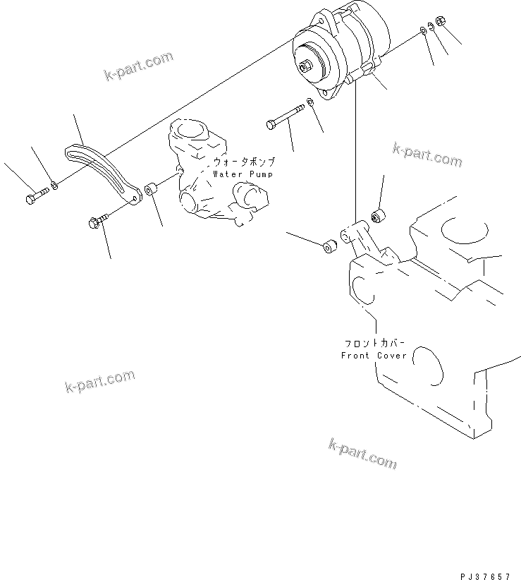 Komatsu parts book diagram for 4D95L-1BB S/N 49965-UP: ALTERNATOR AND MOUNTING (35A)(#69773-)