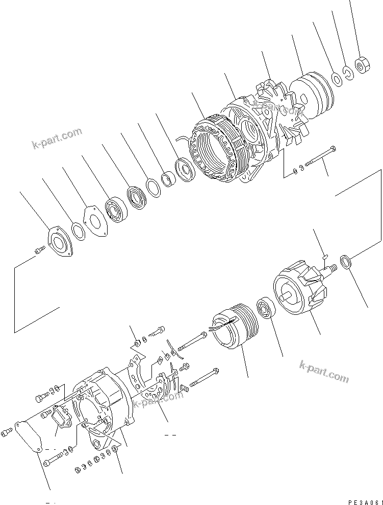 Komatsu parts book diagram for 4D95L-1BB S/N 49965-UP: ALTERNATOR (35A)(#69608-)