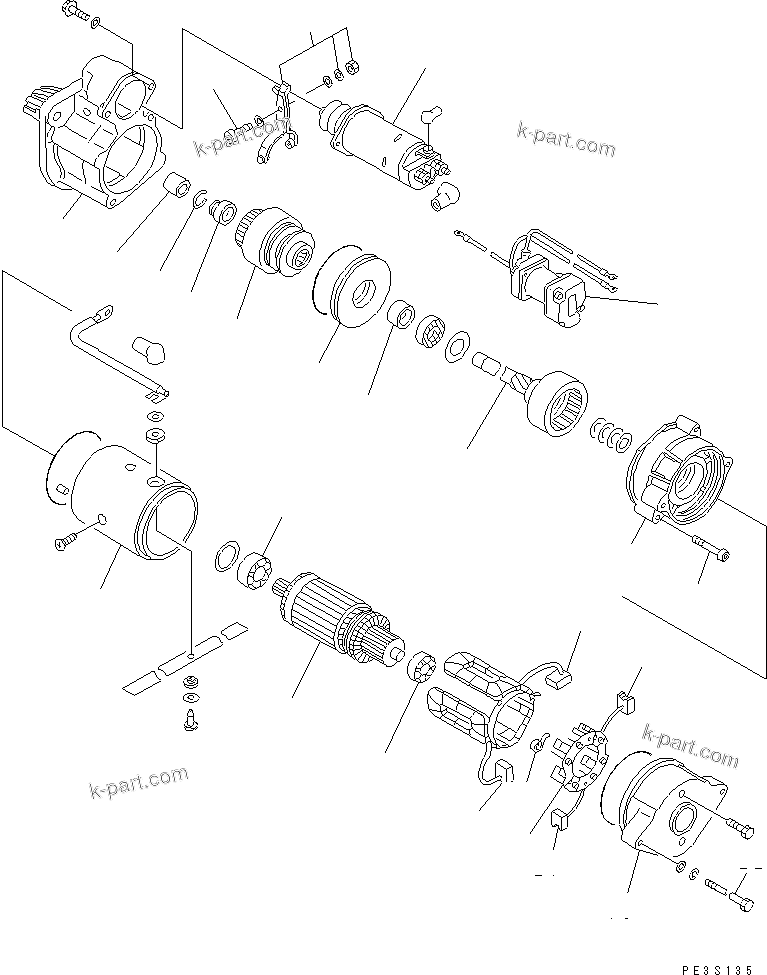 Komatsu parts book diagram for 4D95L-1BB S/N 49965-UP: STARTING MOTOR (2.8KW)