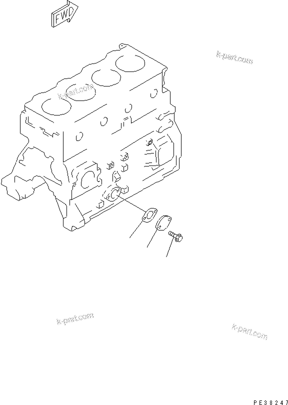 Komatsu parts book diagram for 4D95L-1GG S/N 131803-UP: CYLINDER BLOCK COVER