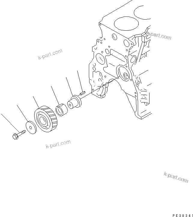 Komatsu parts book diagram for 4D95L-1GG S/N 131803-UP: IDLER GEAR