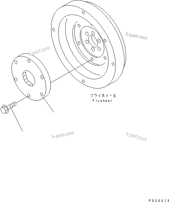 Komatsu parts book diagram for 4D95L-1GG S/N 131803-UP: MAIN POWER TAKE OFF
