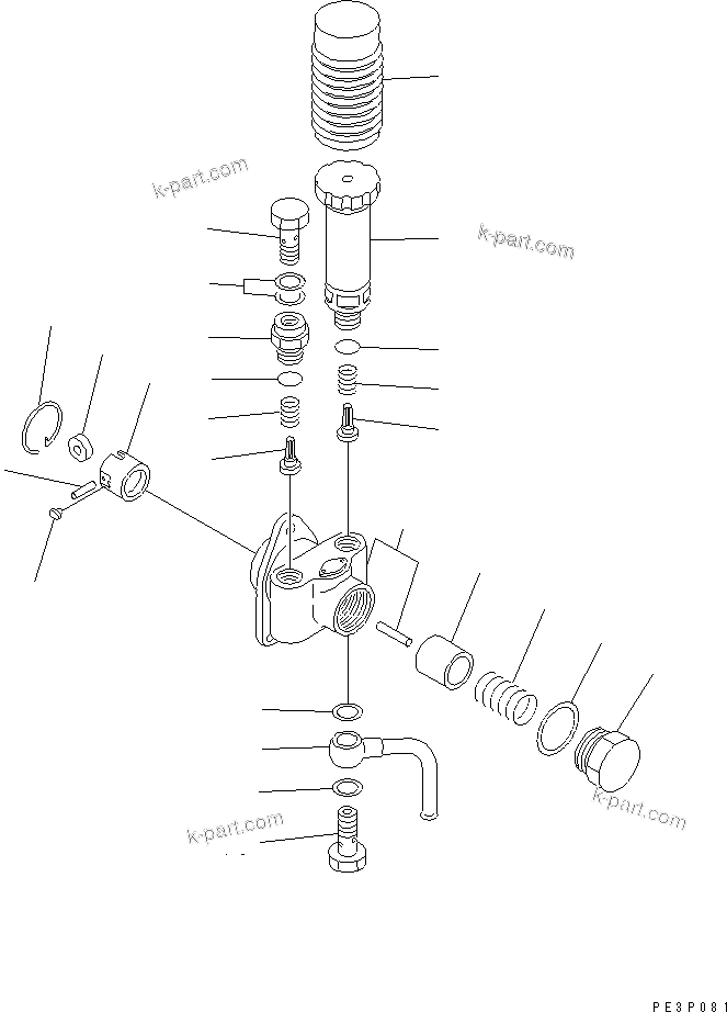 Komatsu parts book diagram for 4D95L-1GG S/N 131803-UP: FUEL INJECTION PUMP (FEED PUMP) (INNER PARTS)