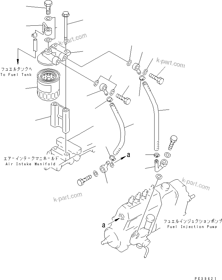 Komatsu parts book diagram for 4D95L-1GG S/N 131803-UP: FUEL FILTER