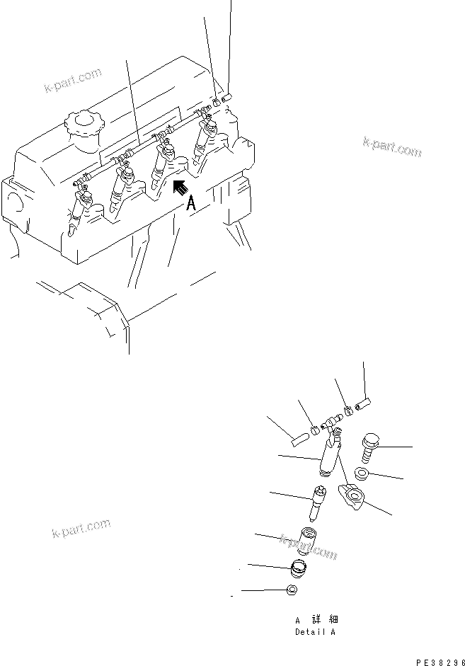 Komatsu parts book diagram for 4D95L-1GG S/N 131803-UP: INJECTION NOZZLE