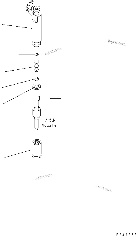 Komatsu parts book diagram for 4D95L-1GG S/N 131803-UP: NOZZLE HOLDER (INNER PARTS)