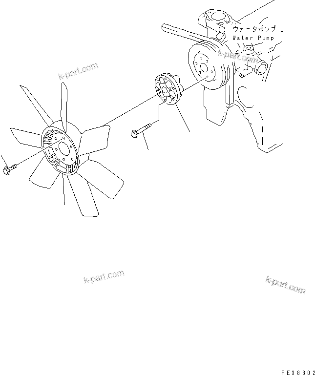 Komatsu parts book diagram for 4D95L-1GG S/N 131803-UP: COOLING FAN