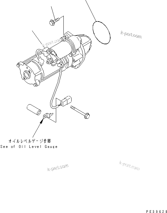 Komatsu parts book diagram for 4D95L-1GG S/N 131803-UP: STARTING MOTOR MOUNTING (2.8KW)