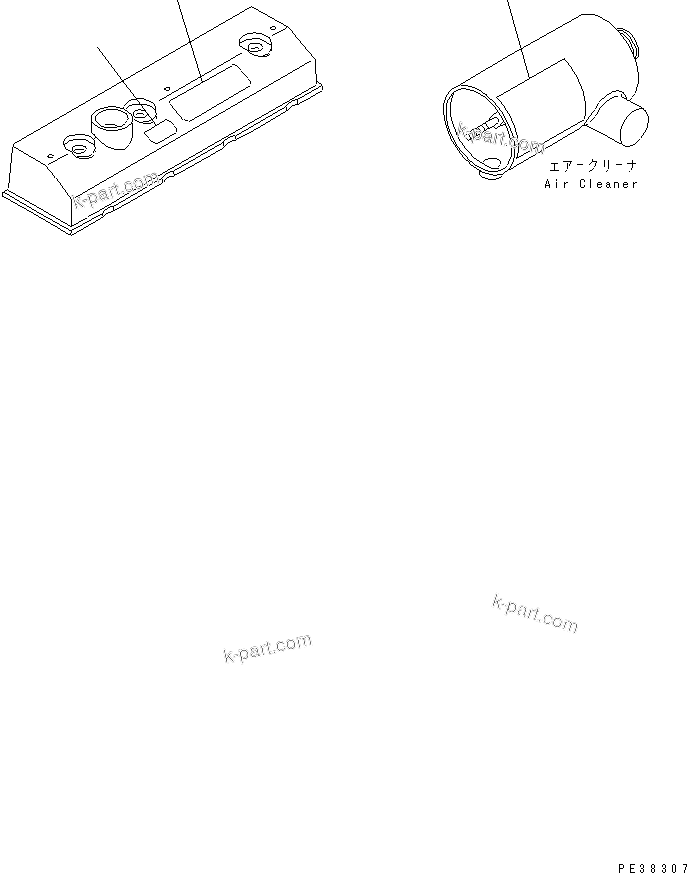 Komatsu parts book diagram for 4D95L-1GG S/N 131803-UP: NAME PLATE AND CAUTION (JAPANESE-ENGLISH)                        (AIR CLEANER SINGLE ELEMENT TYPE)