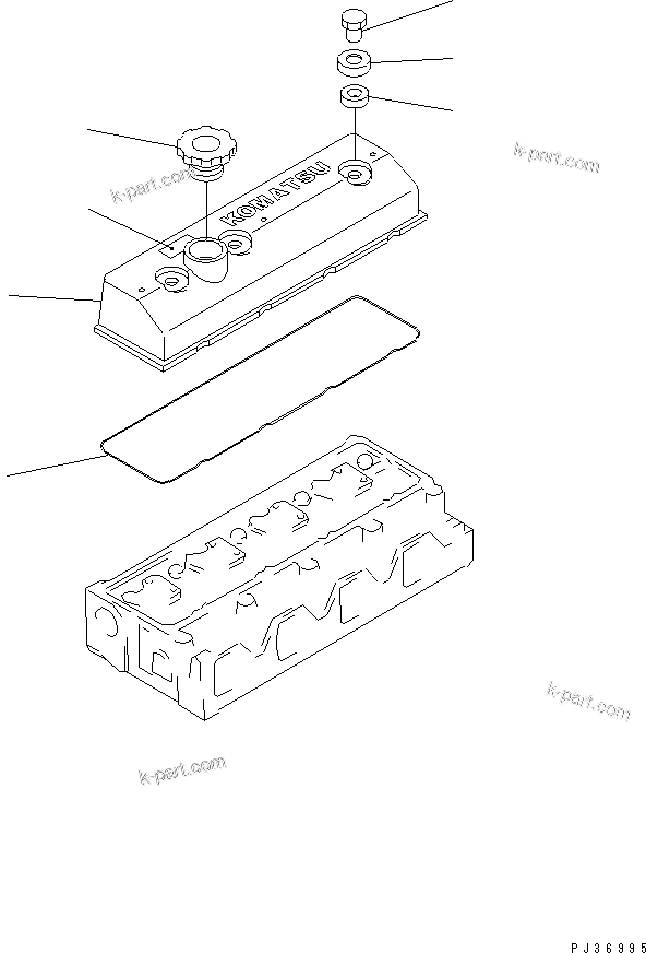 Komatsu parts book diagram for 4D95L-1G S/N 16084-UP: CYLINDER HEAD COVER