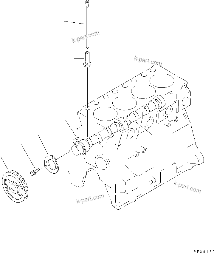 Komatsu parts book diagram for 4D95L-1G S/N 16084-UP: CAMSHAFT AND TAPPET