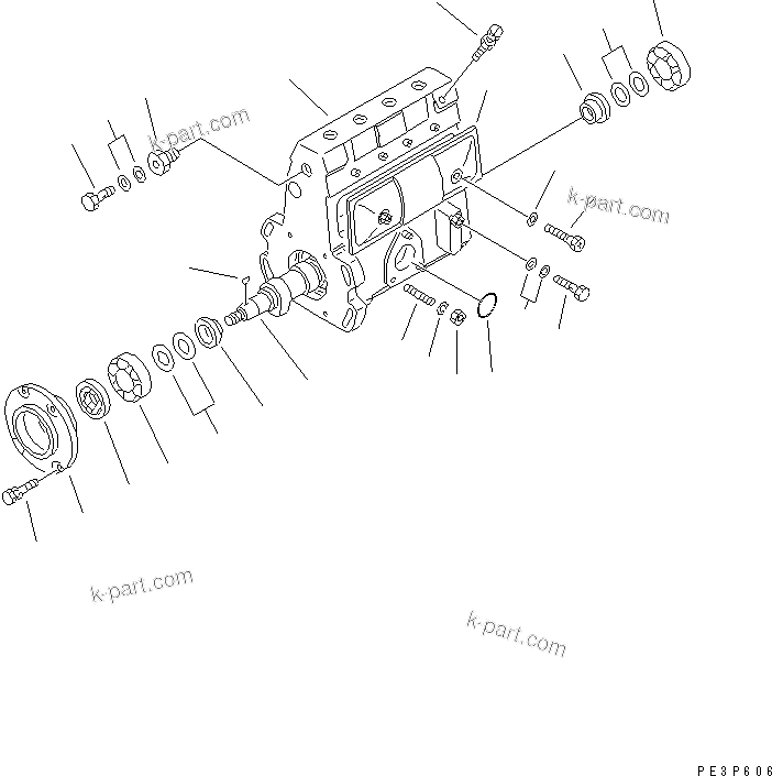 Komatsu parts book diagram for 4D95L-1G S/N 16084-UP: FUEL INJECTION PUMP (PUMP) (1/2)(#16084-102467)