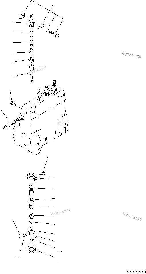 Komatsu parts book diagram for 4D95L-1G S/N 16084-UP: FUEL INJECTION PUMP (PUMP) (2/2)(#16084-102467)