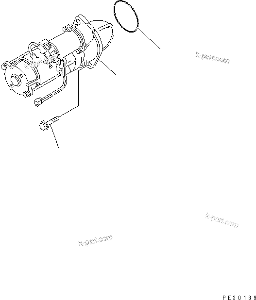 Komatsu parts book diagram for 4D95L-1G S/N 16084-UP: STARTING MOTOR AND MOUNTING