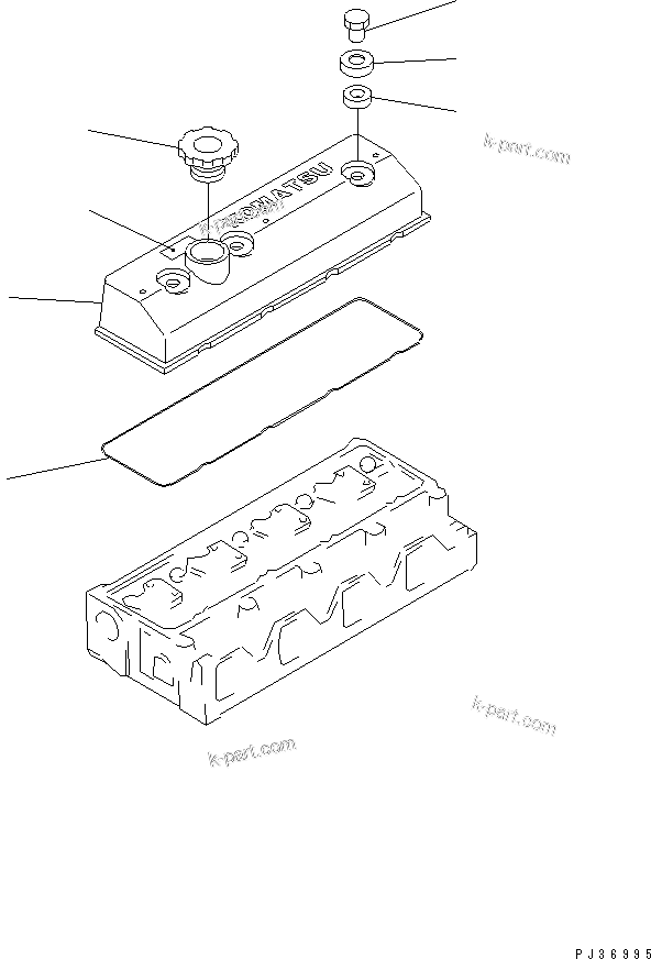 Komatsu parts book diagram for 4D95L-1G S/N 16084-UP: CYLINDER HEAD COVER