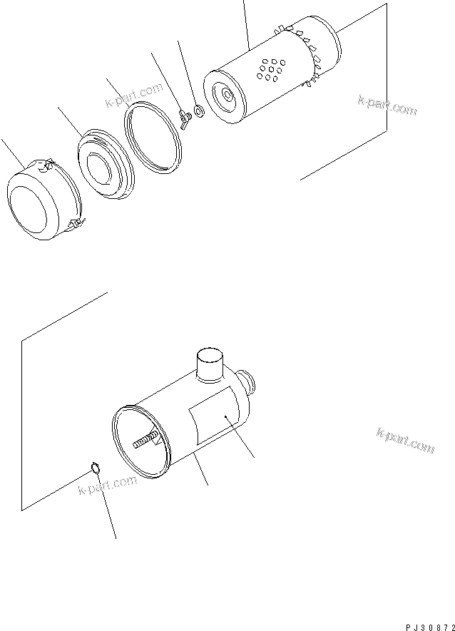 Komatsu parts book diagram for 4D95L-1G S/N 16084-UP: AIR CLEANER