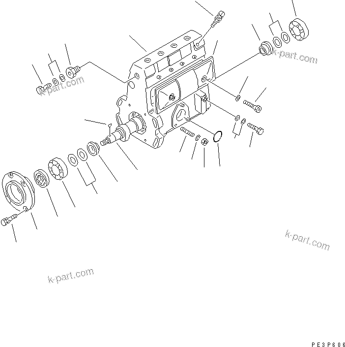 Komatsu parts book diagram for 4D95L-1G S/N 16084-UP: FUEL INJECTION PUMP (PUMP) (1/2)(#16084-102467)