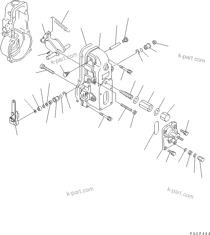 Komatsu parts book diagram for 4D95L-1G S/N 16084-UP: FUEL INJECTION PUMP (GOVERNOR) (2/2)(#16084-102467)