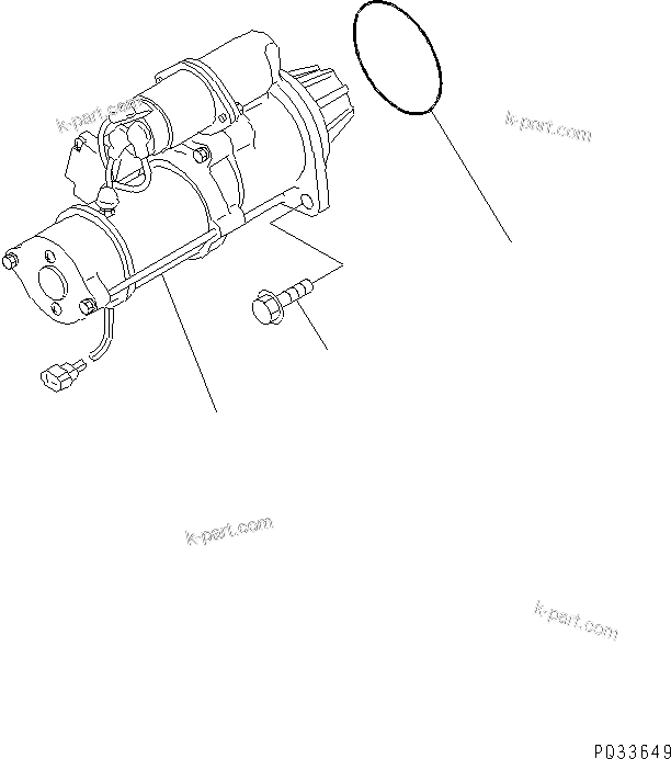 Komatsu parts book diagram for 4D95S-W-1F-P S/N 23318-UP: STARTING MOTOR AND MOUNTING (2.8KW)