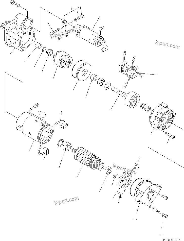 Komatsu parts book diagram for 4D95S-W-1F-P S/N 23318-UP: STARTING MOTOR (2.8KW)