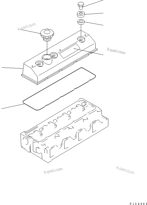 Komatsu parts book diagram for 4D95S-W-1F-Q S/N 23318-UP: CYLINDER HEAD COVER