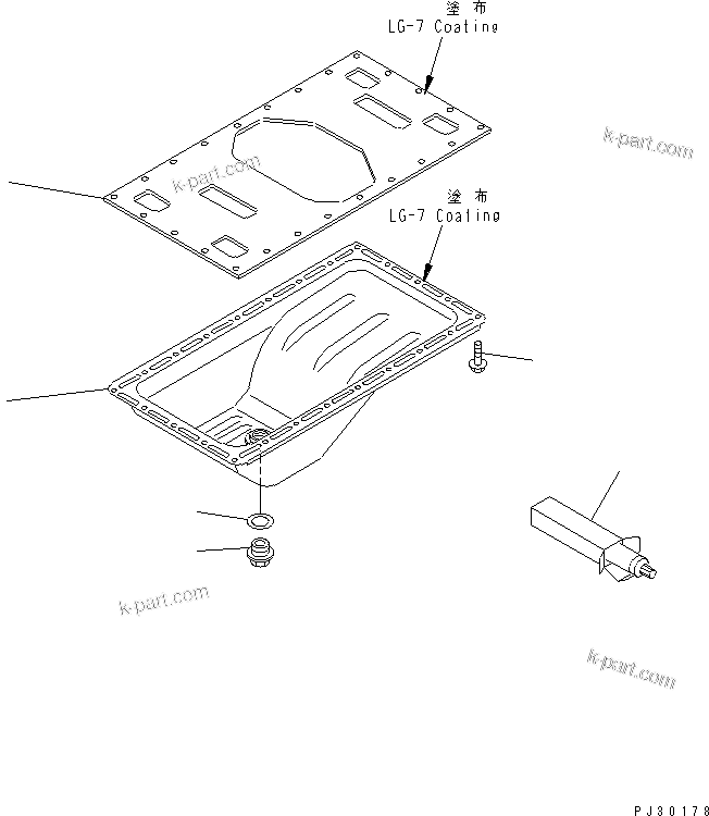 Komatsu parts book diagram for 4D95S-W-1F-Q S/N 23318-UP: OIL PAN(#23318-74638)