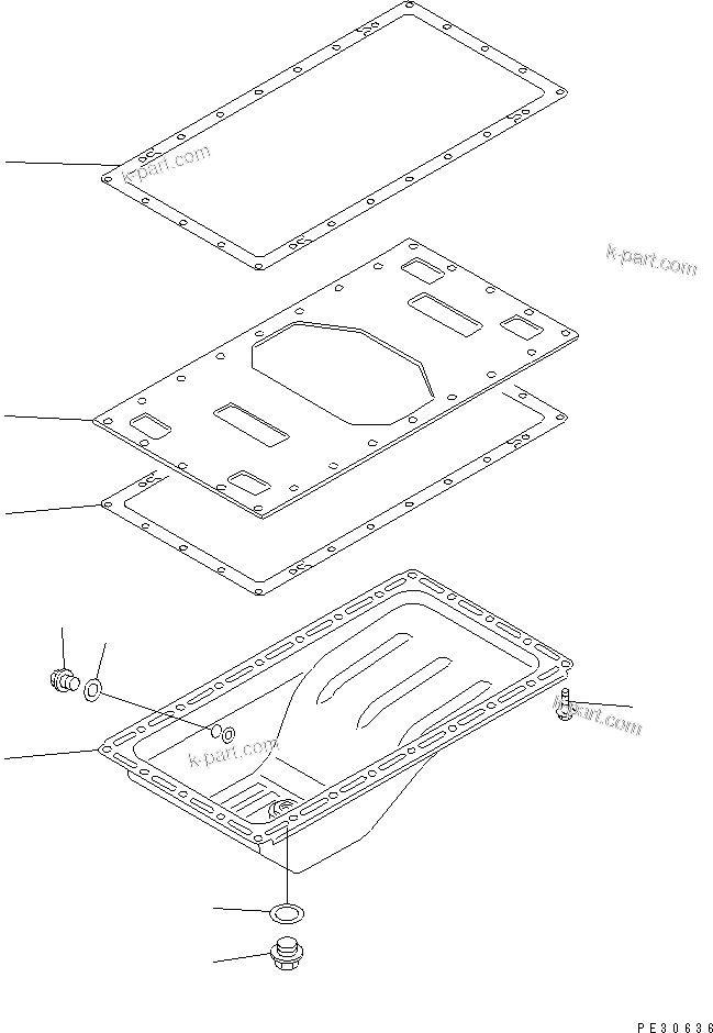 Komatsu parts book diagram for 4D95S-W-1F-Q S/N 23318-UP: OIL PAN (DOUBLE BOTTOM TYPE)(#74639-)
