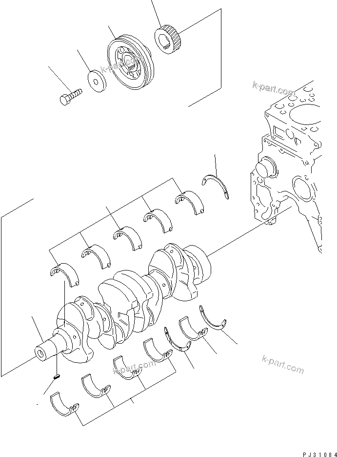 Komatsu parts book diagram for 4D95S-W-1F-Q S/N 23318-UP: CRANKSHAFT