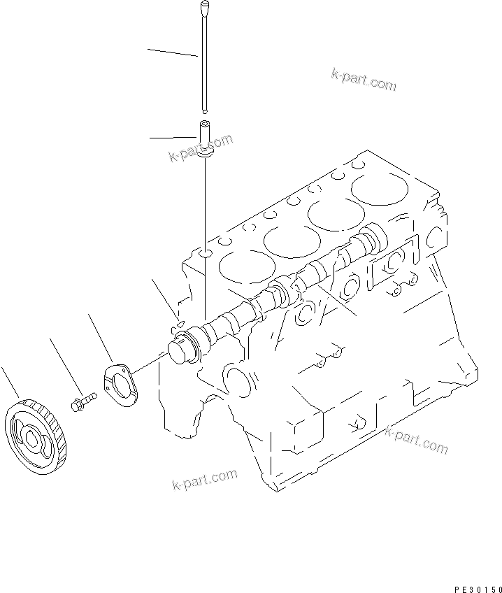 Komatsu parts book diagram for 4D95S-W-1F-Q S/N 23318-UP: CAMSHAFT AND TAPPET