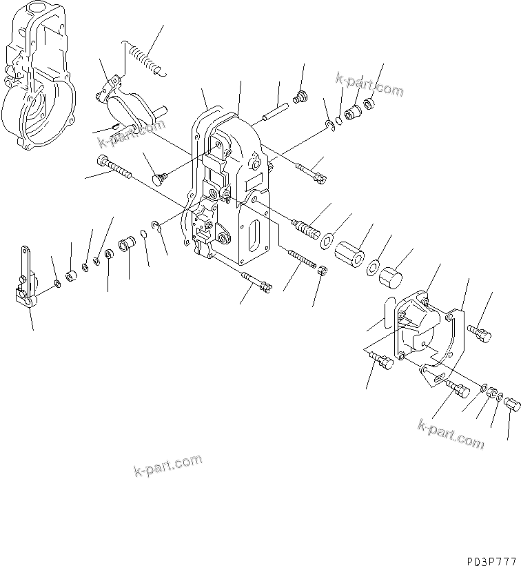 Komatsu parts book diagram for 4D95S-W-1F-Q S/N 23318-UP: FUEL INJECTION PUMP (GOVERNOR) (2/2)