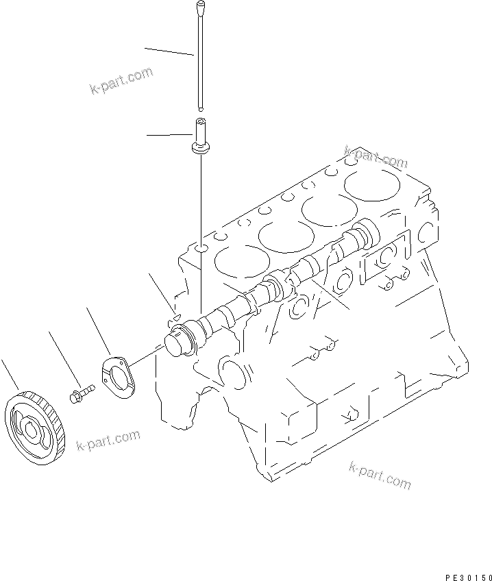 Komatsu parts book diagram for 4D95S-W-1G-S S/N 23318-UP: CAMSHAFT AND TAPPET