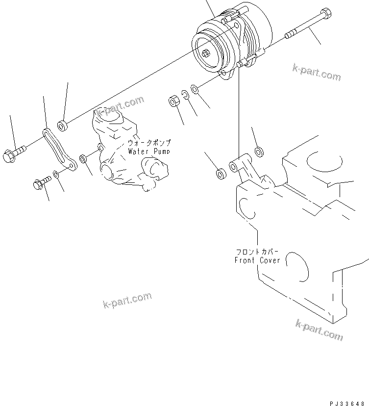 Komatsu parts book diagram for 4D95S-W-1G-S S/N 23318-UP: ALTERNATOR AND MOUNTING (25A)