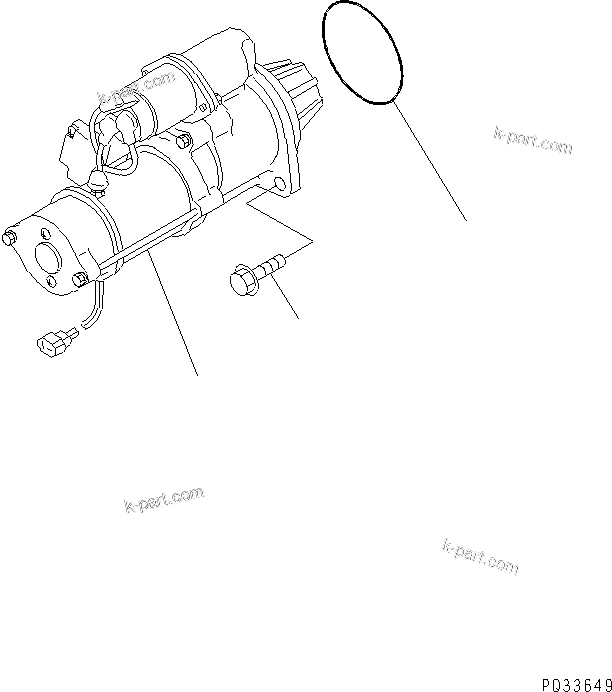 Komatsu parts book diagram for 4D95S-W-1G-S S/N 23318-UP: STARTING MOTOR AND MOUNTING (2.8KW)
