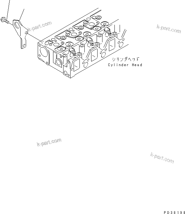Komatsu parts book diagram for 4D95S-1J-T S/N 124813-UP: FRONT HANGER