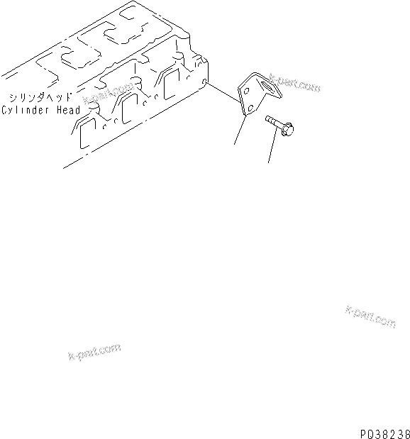 Komatsu parts book diagram for 4D95S-1J-T S/N 124813-UP: REAR HANGER